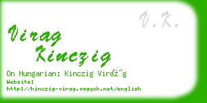 virag kinczig business card